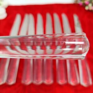 9X BK Clear Vtg Martha Stewart MSE Stainless Acrylic Flatware Lot Butter Knives